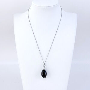Vintage ATI Sterling Silver 925 Smoky Quartz Pendant Necklace 16"